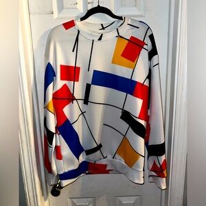 80s color block vintage sweatshirt